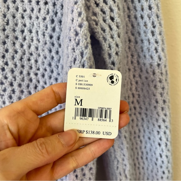 Free People Care Snowdrift Pullover Polo Sweater Light Blue - Picture 6 of 7